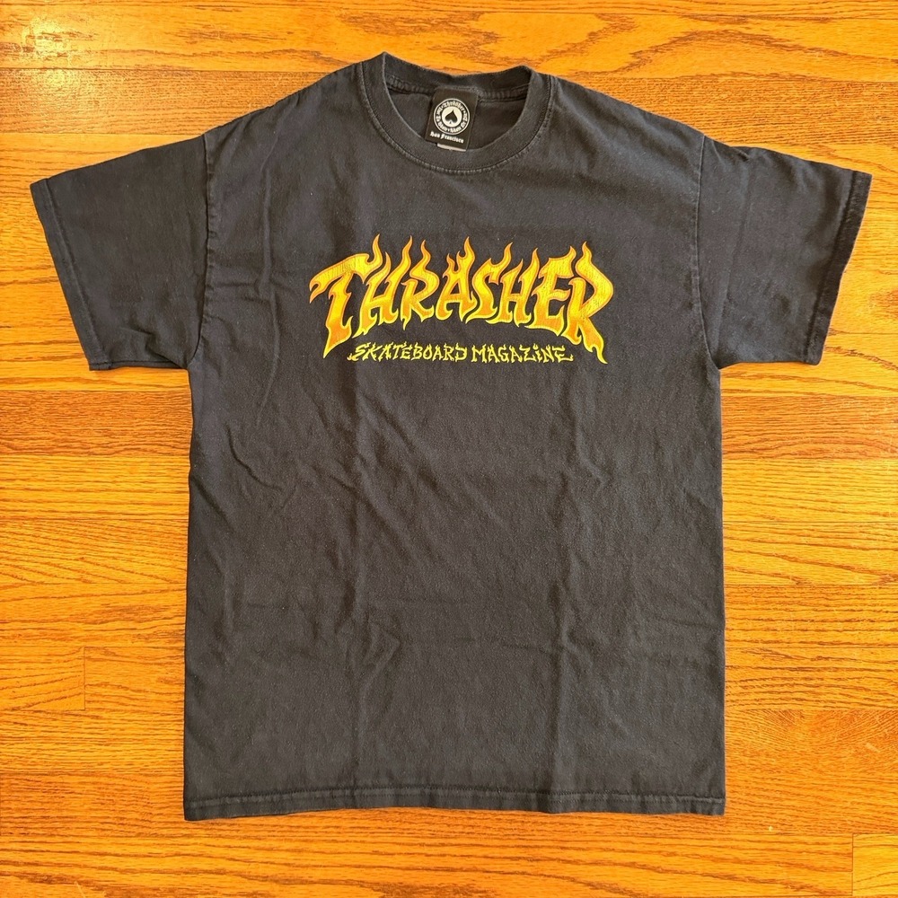 Thrasher Magazine Shirt Medium Men's Black Flames